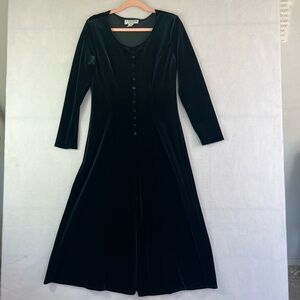 Vintage J. Steven’s Maxi Velvety Dress with Front Slit